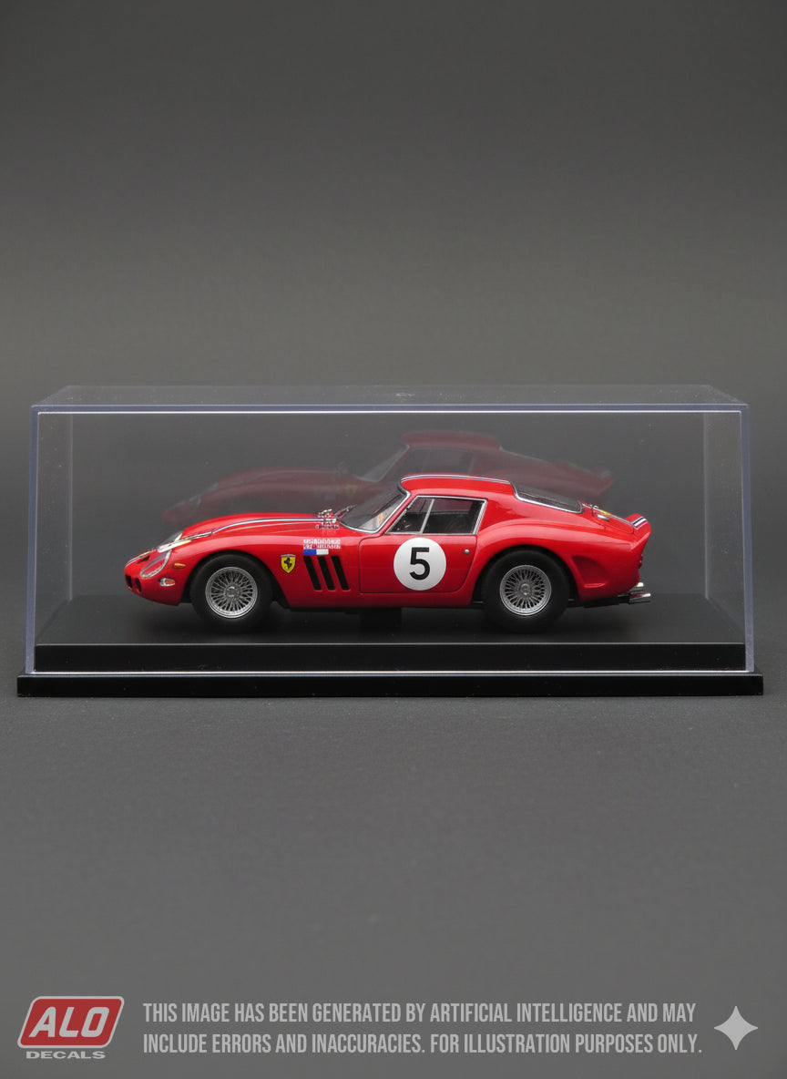 1965 ROUTES DU NORD RALLY #5 FERRARI 250 GTO SYLVAIN GARANT/BRANKO STOIKOVITCH 1:43, 1:18 DECALS