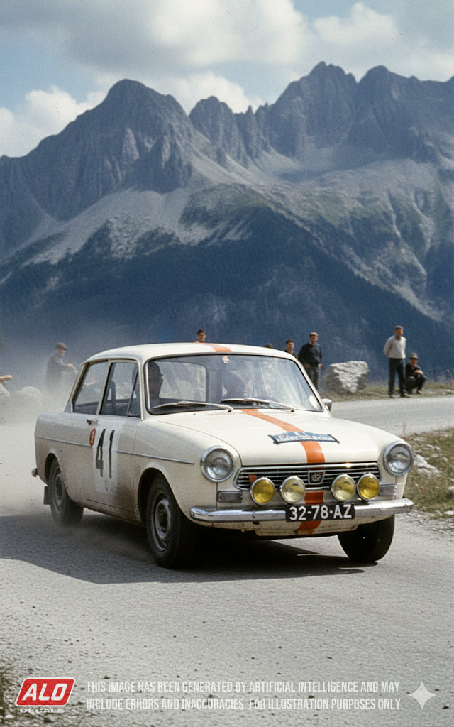 1966 COUPE DES ALPES #41 DAF 33 CLAUDE LAURENT/JACQUES MARCHÉ 1:43 DECALS