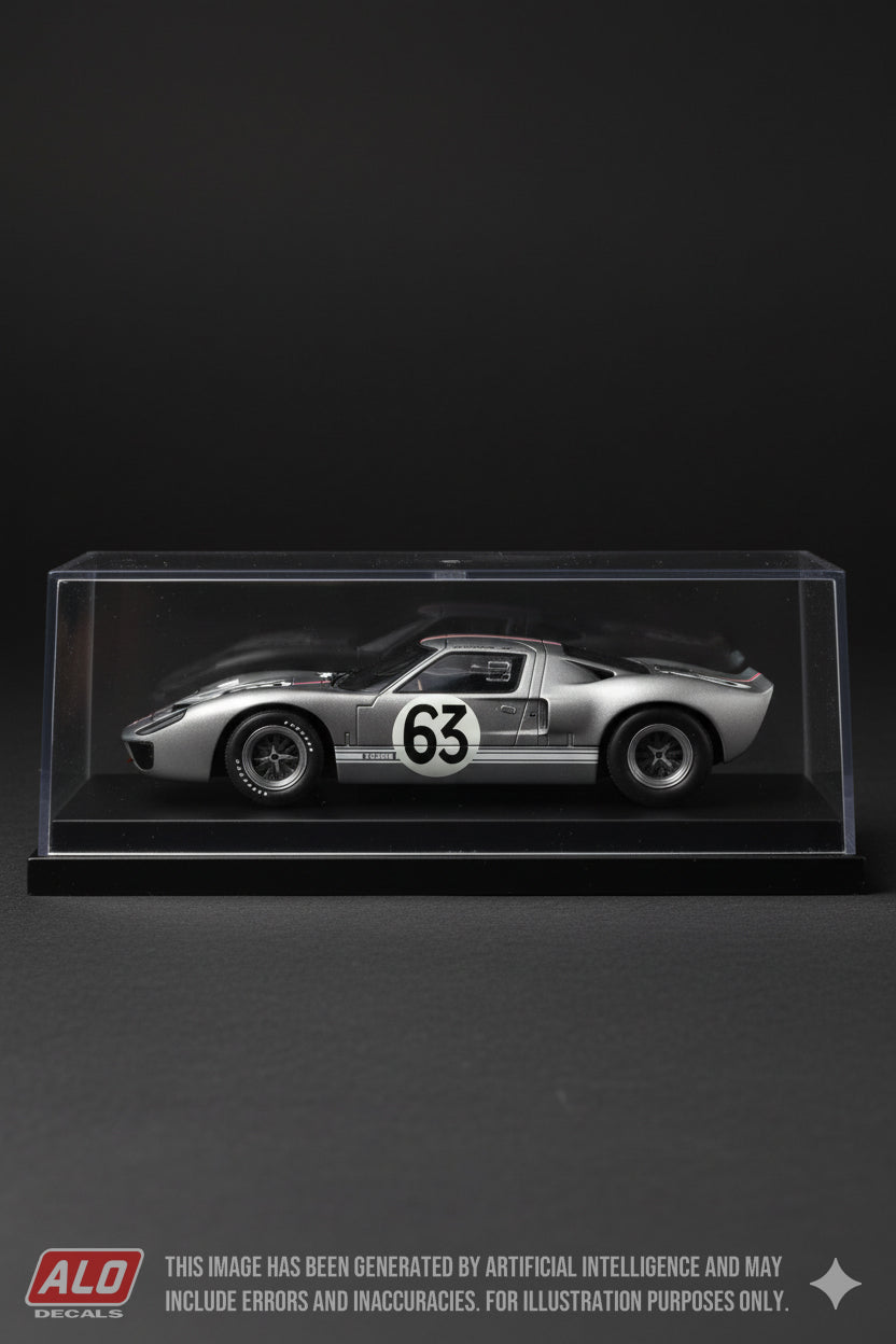 1966 LE MANS 24 HOURS #63 FORD GT40 RICHARD HOLQUIST/M.R.J. WYLLIE/BRUCE JENNINGS 1:43 DECALS