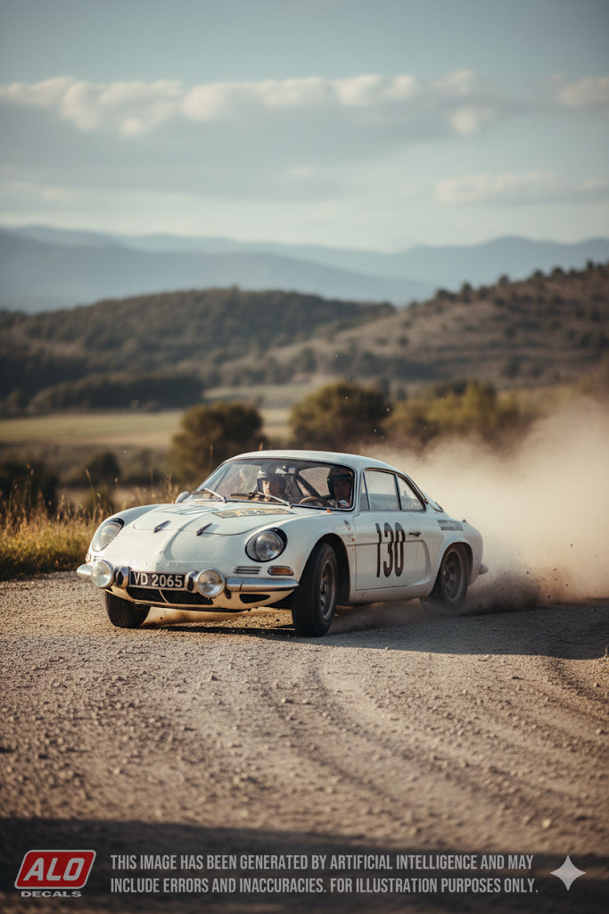1966 LYON-CHARBONNIERES RALLY #130 ALPINE A110 CLAUDE HALDI/ANDRE WICKY 1:43 DECALS