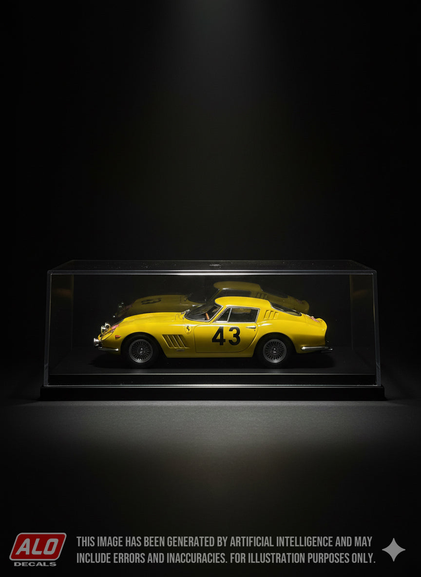 1966 MONTE CARLO RALLY # 43 FERRARI 275 GTB GIORGIO PIANTA/ROBERTO LIPPI 1:43, 1:24, 1:18 DECALS