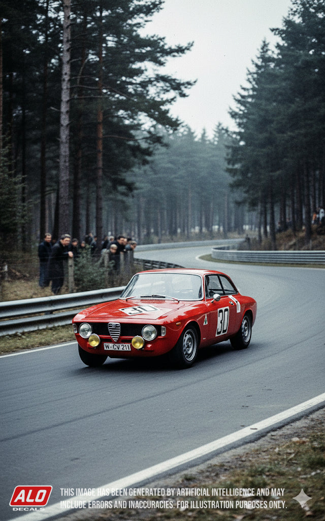 1966 NÜRBURGRING 1000 KMS # 30 ALFA ROMEO GIULIA SPRINT KARL VOM KOTHEN/GÜNTHER LOHSTRÄTER 1:43, 1:24 DECALS