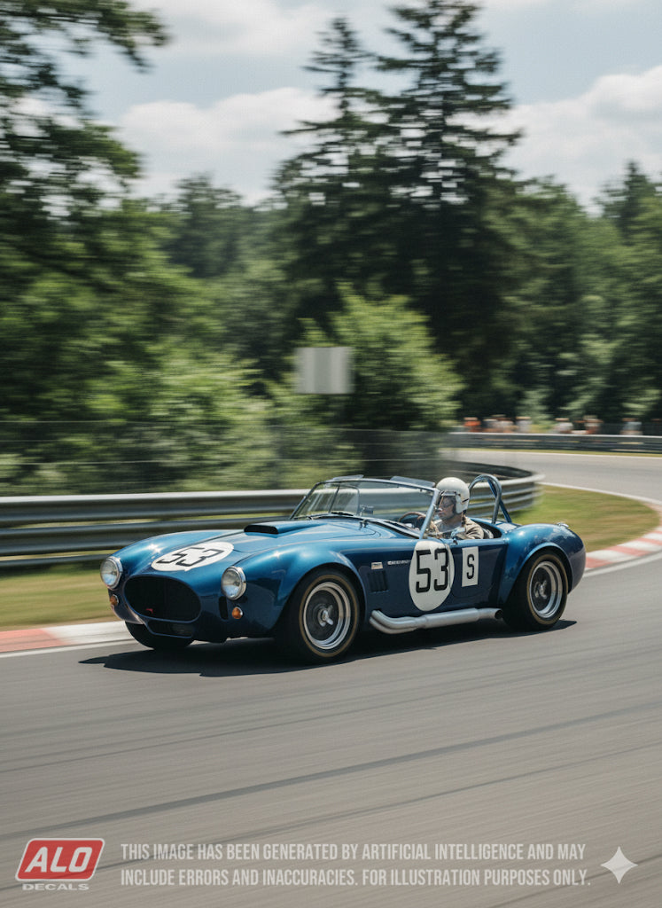 1966 NÜRBURGRING 1000 KMS # 53 AC SHELBY COBRA TONY SETTEMBER/ED FREUTEL 1:43, 1:24 DECALS