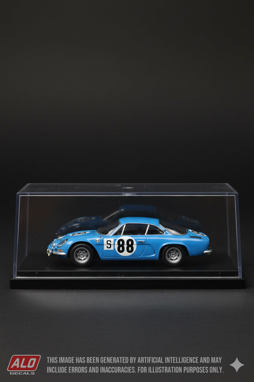 1966 NÜRBURGRING 1000 KMS # 88 ALPINE A110 HENRI GRANDSIRE/JEAN VINATIER 1:43, 1:24 DECALS