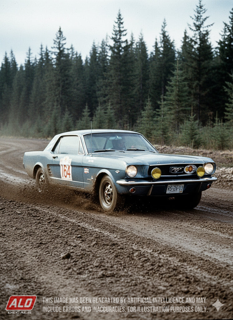 1966 SHELL 4000 RALLY #164 FORD MUSTANG PETER ALLEN/D. SHARPE 1:43, 1:24 DECALS