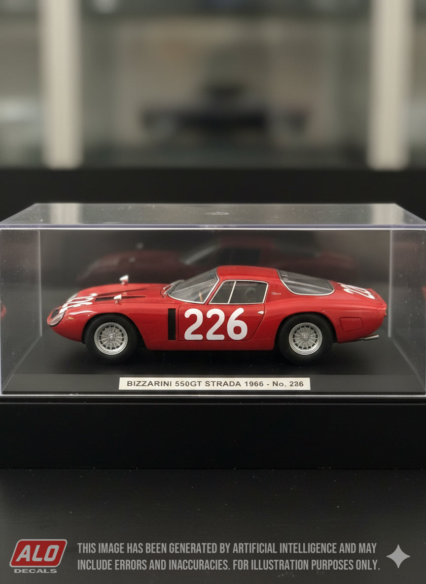 1966 TARGA FLORIO #226 BIZZARRINI GT STRADA EDGAR BERNEY/ANTONIO NIERI 1:43 DECALS