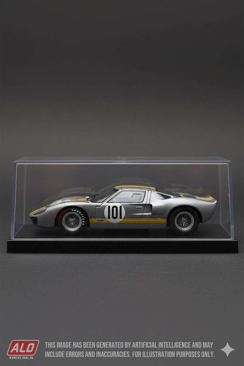 1966 TROPHEE BARON HENRY DE VILLENFANGE, ZOLDER #101 FORD GT40 "JEAN BEURLYS" 1:43 DECALS