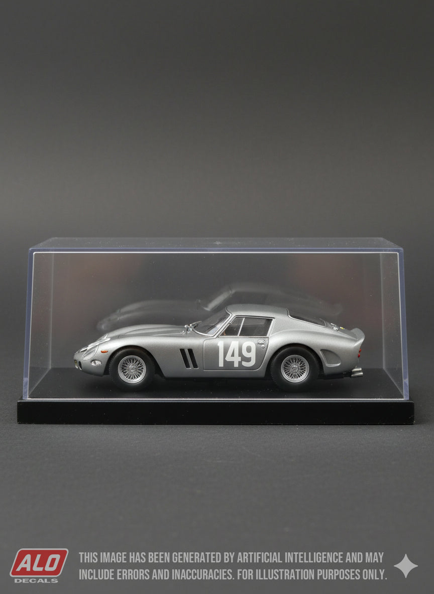 1967 COL BAYARD HILLCLIMB #149 FERRARI 250 GTO ROBERT NEYRET 1:43, 1:24, 1:18 DECALS