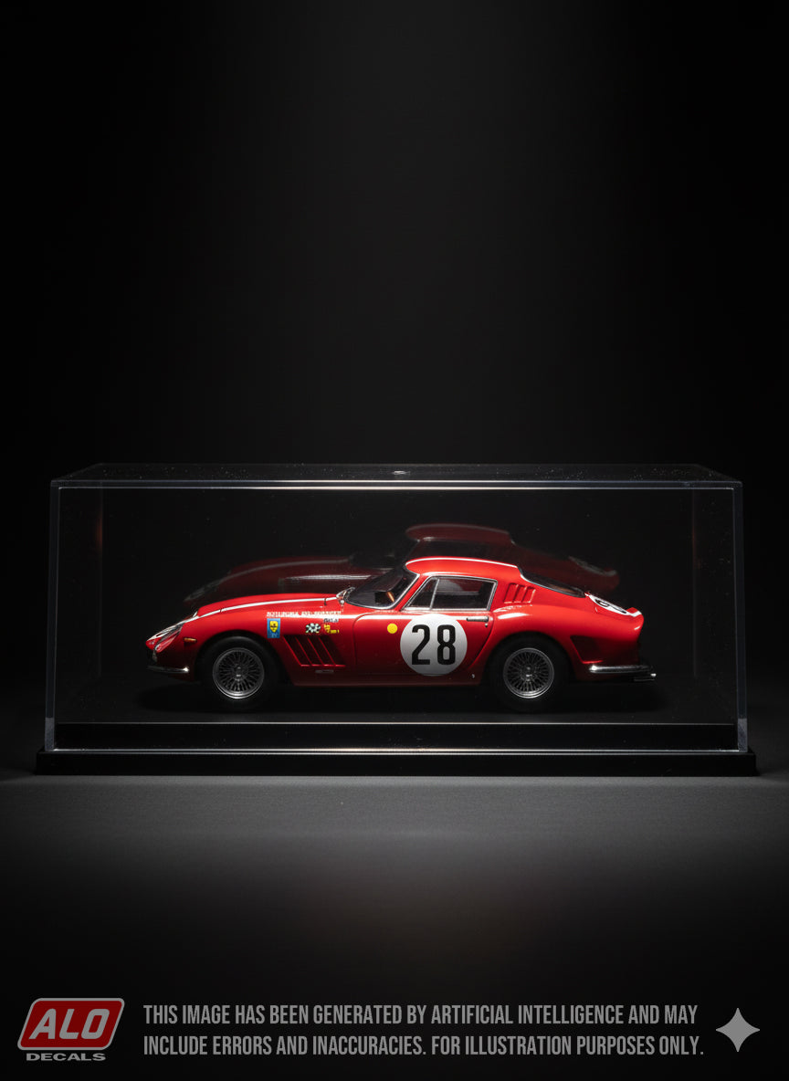 1967 LE MANS 24 HOURS #28 FERRARI 275 GTB DIETER SPOERRY/RICO STEINEMANN 1:43, 1:24, 1:18 DECALS