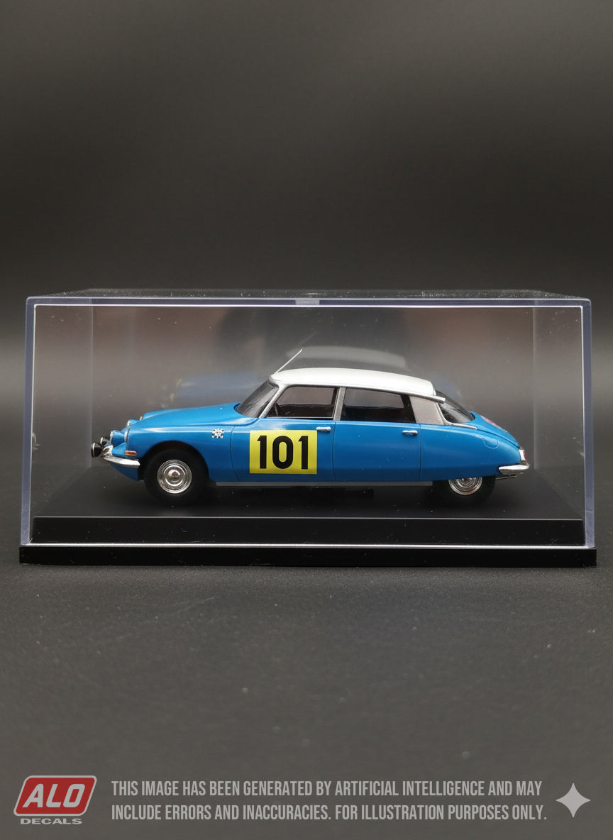 1967 MONTE CARLO RALLY #101 CITROËN DS BOB NEYRET/JACQUES TERRAMORSI 1:43, 1:18 DECALS