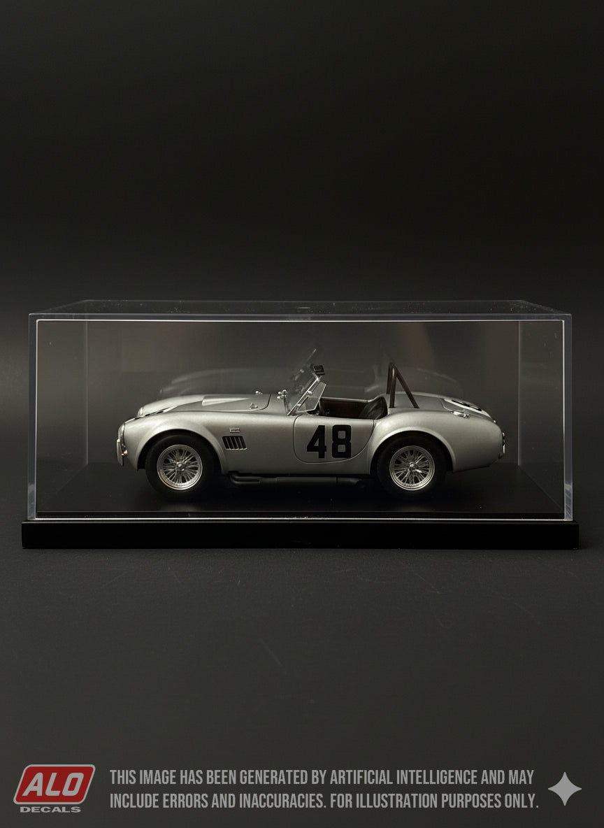 1967 MUGELLO GRAND PRIX # 48 AC SHELBY COBRA NICHOLAS GRANVILLE-SMITH 1:43, 1:24 DECALS