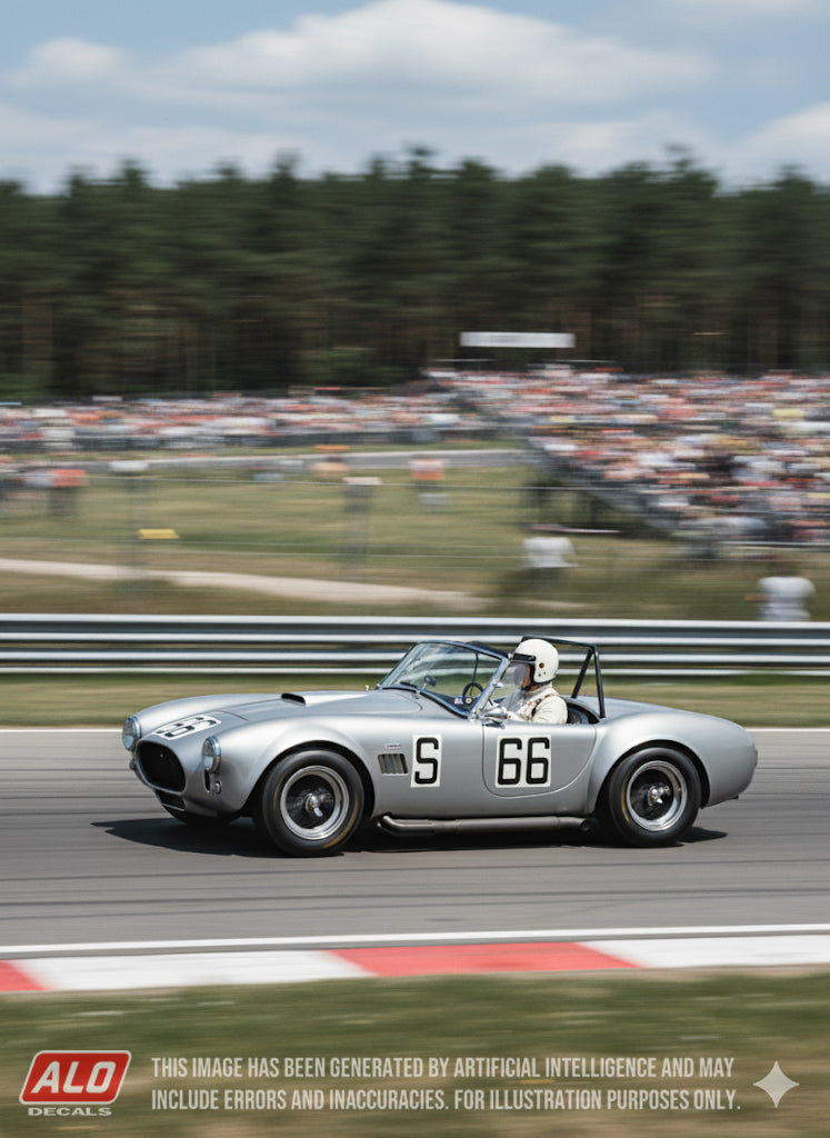 1967 NÜRBURGRING 1000 KMS #66 AC SHELBY COBRA CHRIS LAWRENCE/NICHOLAS GRANVILLE-SMITH 1:43, 1:32, 1:24 DECALS