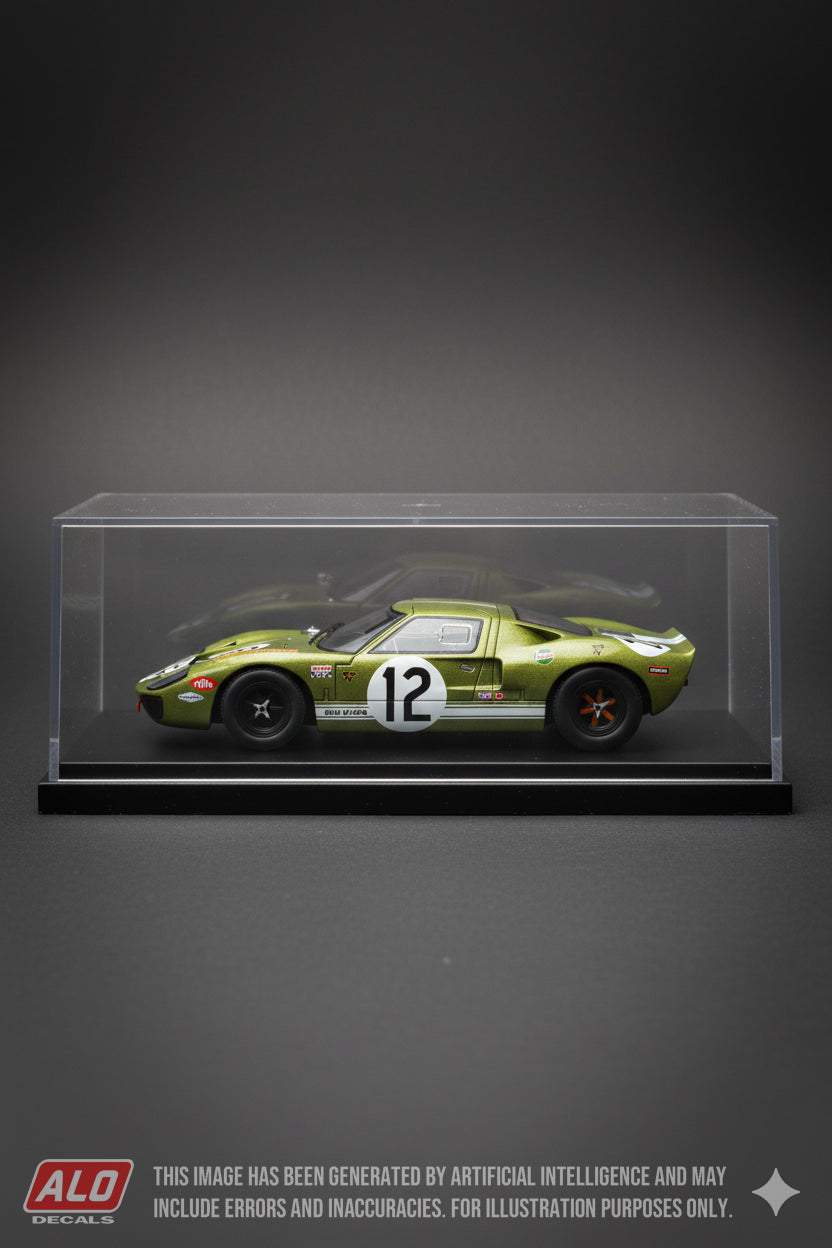 1968 LE MANS 24 HOURS #12 FORD GT40 MIKE SALMON/ERIC LIDDELL 1:43 DECALS