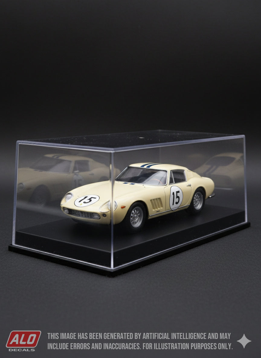 1968 LE MANS 24 HOURS #15 FERRARI 275 GTB BOB GROSSMAN/EDGAR BERNEY 1:43, 1:18 DECALS