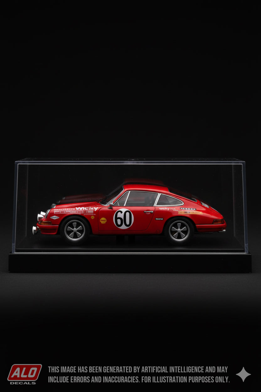 1968 LE MANS 24 HOURS #60 PORSCHE 911 WILLY MEIER/JEAN DE MORTEMART 1:43 DECALS