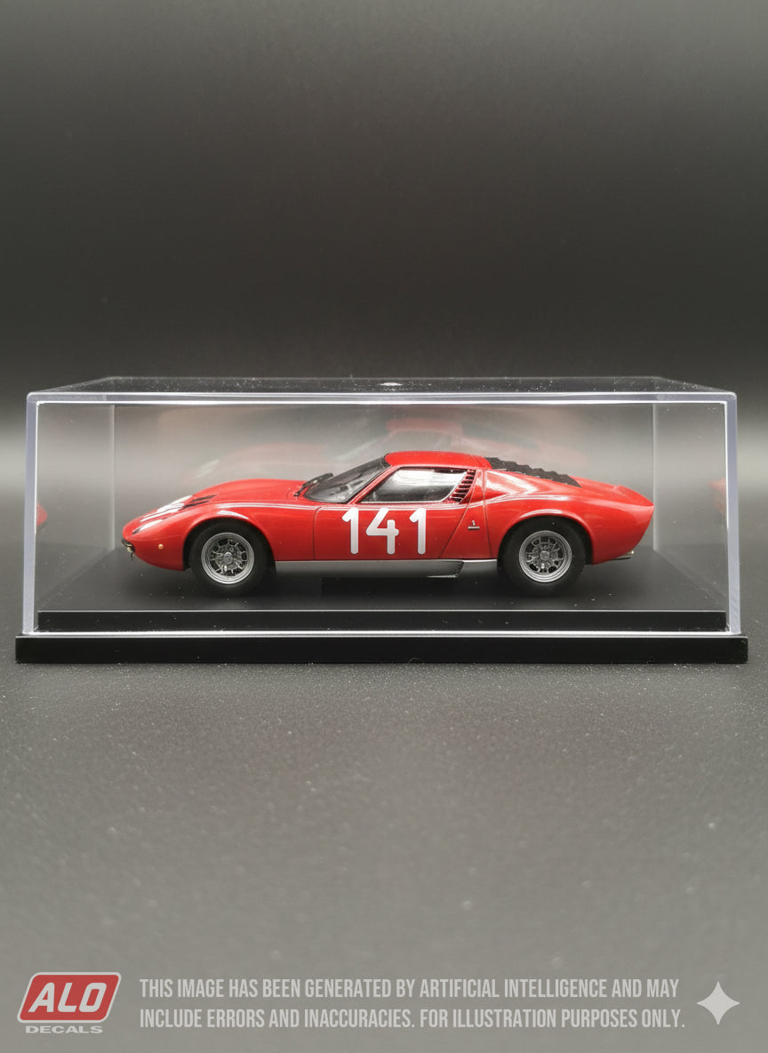 1968 M DE BOMEREE HILLCLIMB #141 LAMBORGHINI MIURA EMILE MARQUET 1:43 DECALS