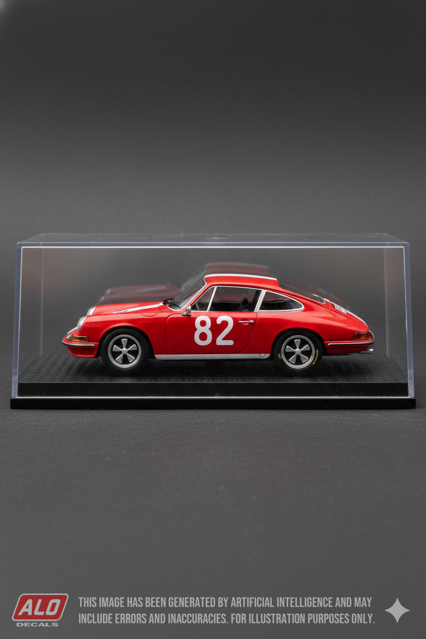 1968 TARGA FLORIO # 82 PORSCHE 911 HALDI/GREUB/BERNEY 1:43 DECALS