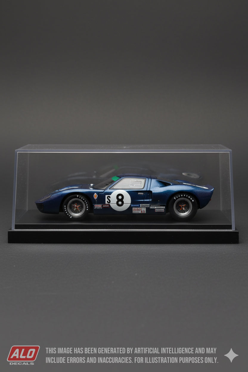 1969 BRANDS HATCH 6 HOURS # 8 FORD GT40 PETER SADLER/PAUL VESTEY 1:43 DECALS