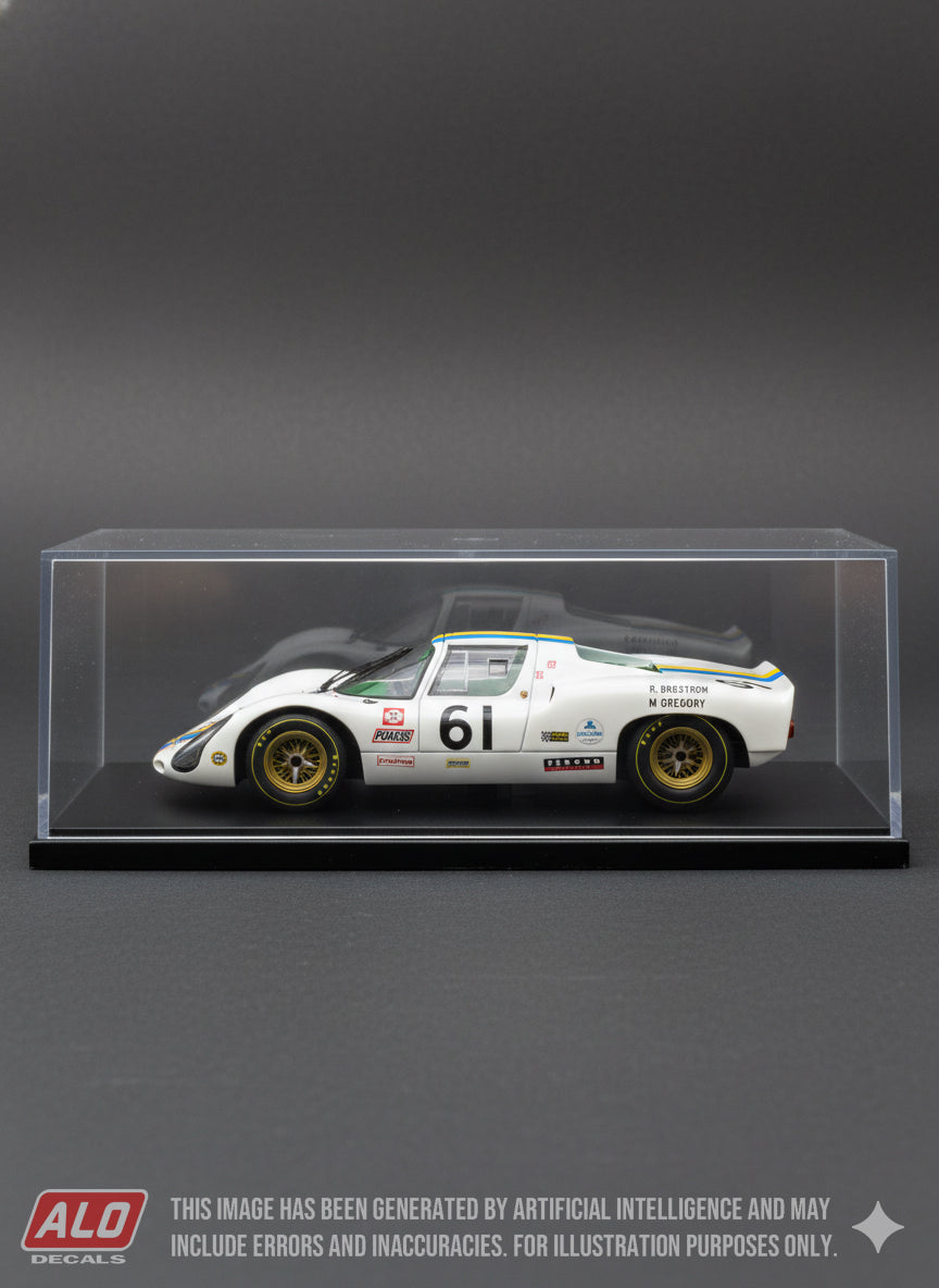 1969 DAYTONA 24 HOURS #61 PORSCHE 910 MASTEN GREGORY/RICHARD BROSTRÖM 1:43, 1:32 DECALS