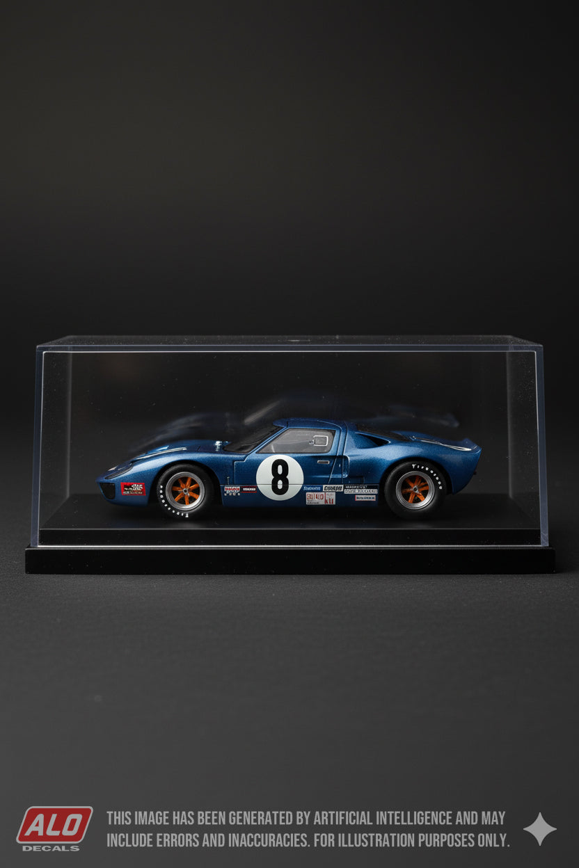 1969 LE MANS 24 HOURS PRACTICE # 8 FORD GT40 PETER SADLER/PAUL VESTEY 1:43 DECALS