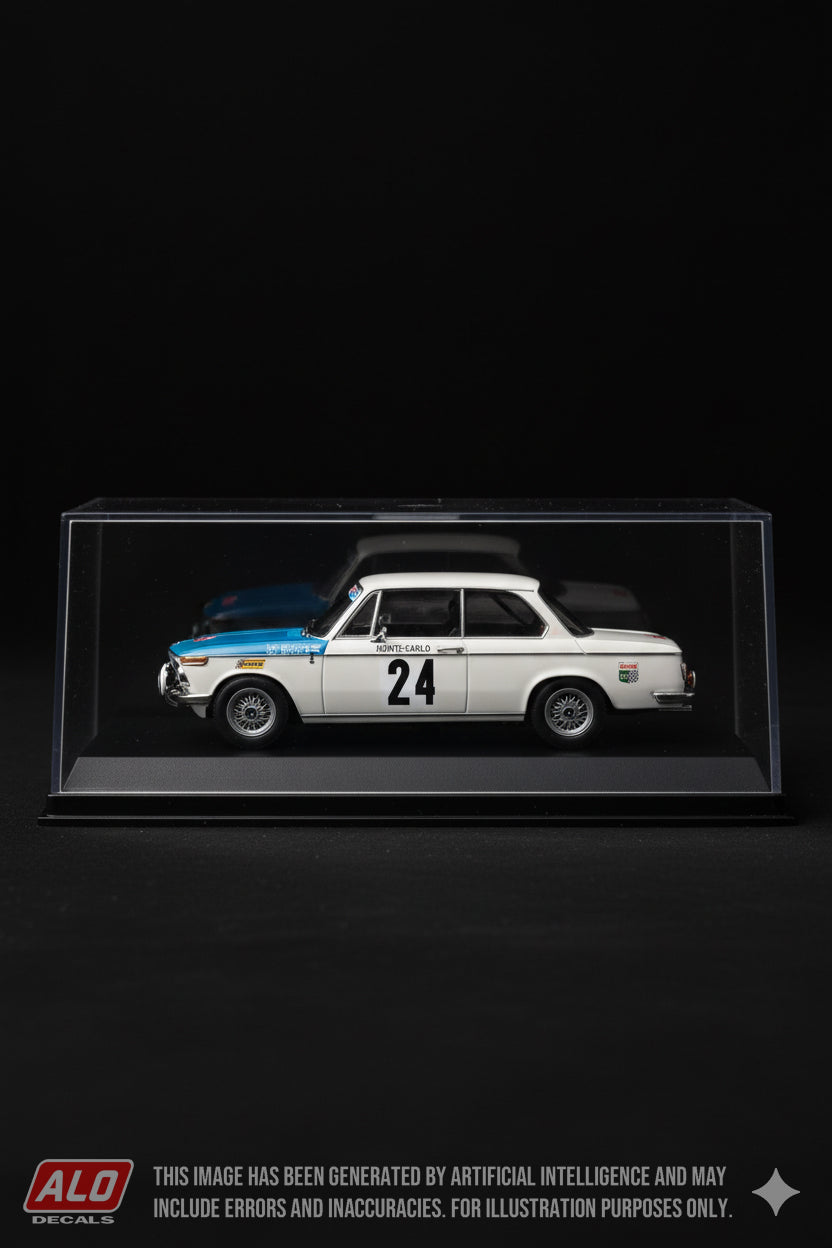 1969 MONTE CARLO RALLY # 24 BMW 2002 TIMO MÄKINEN/PAUL EASTER 1:43 DECALS