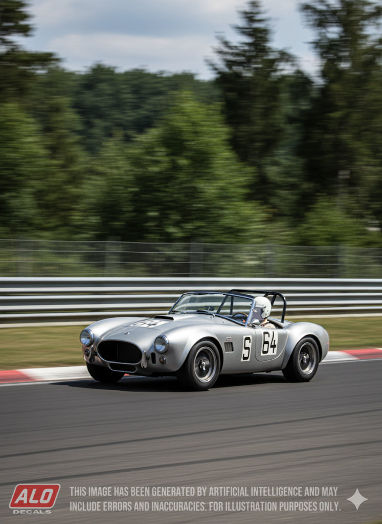 1969 NÜRBURGRING 1000 KMS # 64 AC COBRA NICHOLAS GRANVILLE-SMITH/GORDON MILES 1:43, 1:24 DECALS