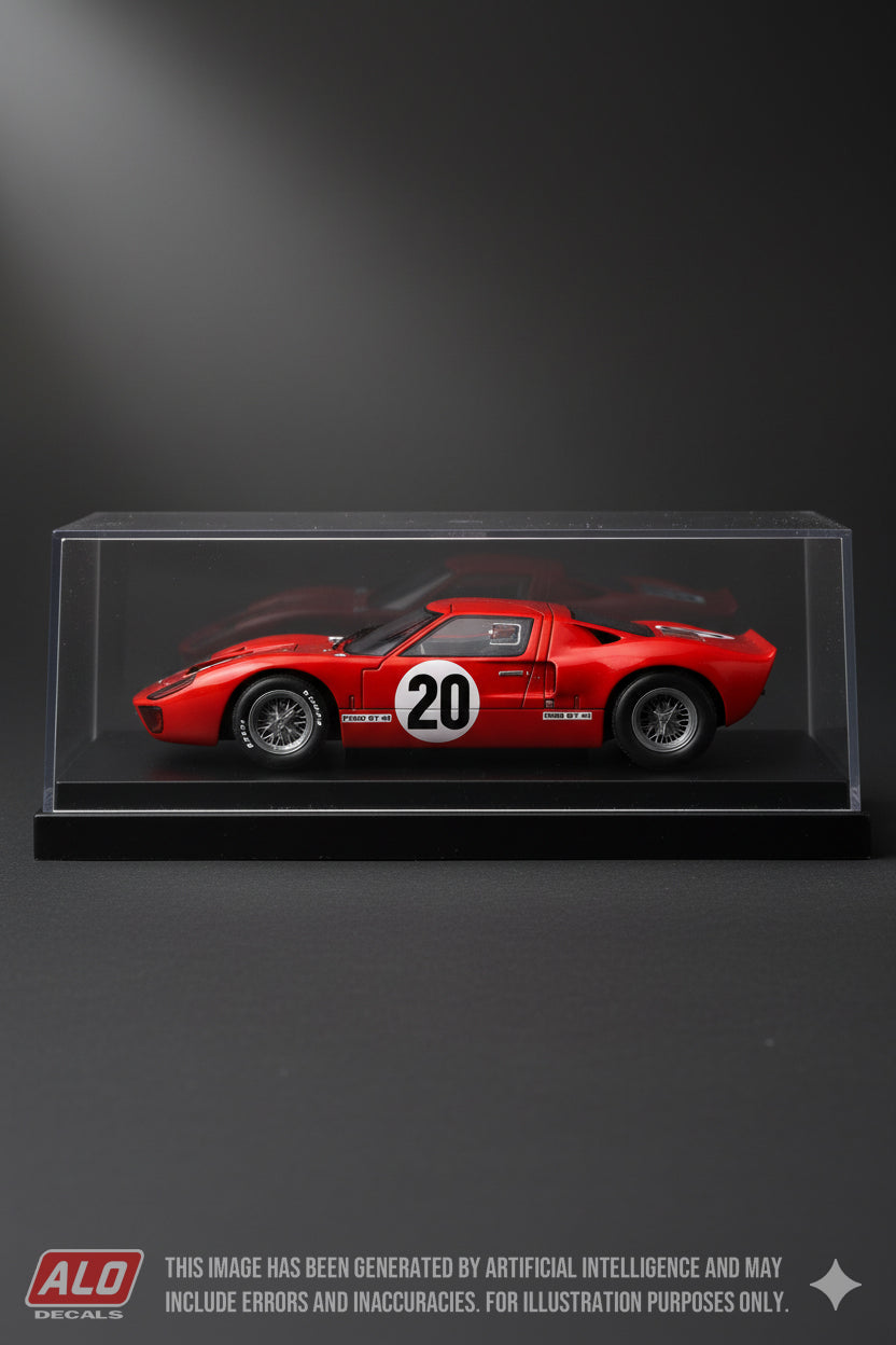 1969 CAMPEONATO ESTADUAL RIO DE JANEIRO #20 FORD GT40 SIDNEY CARDOSO 1:43 DECALS