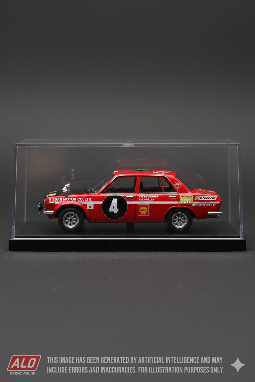 1970 EAST AFRICAN SAFARI #4 DATSUN 1600SSS EDGAR HERRMANN/HANS SCHÜLLER 1:43 DECALS