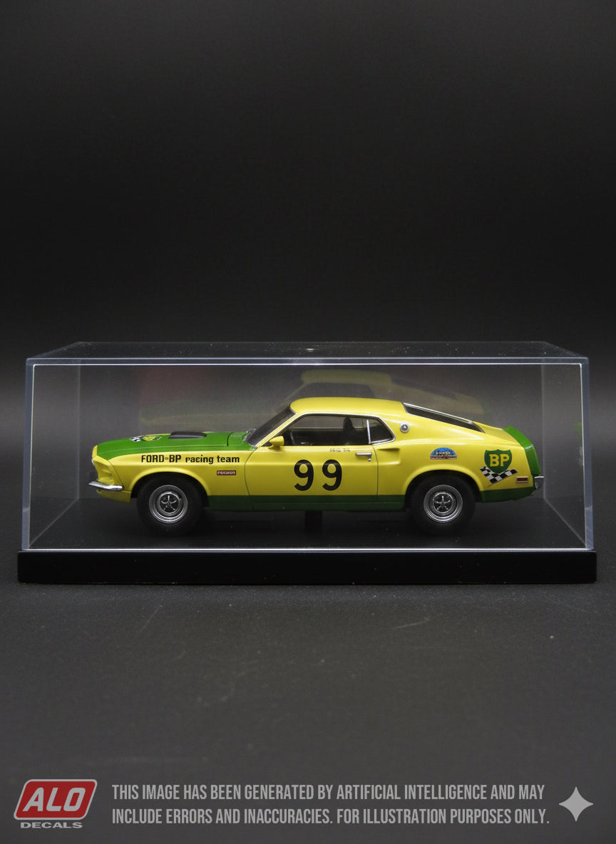 1971 GRAND PRIX DES FRONTIERES, CHIMAY #99 FORD MUSTANG BOSS "ALAIN DEX" 1:43, 1:24 DECALS