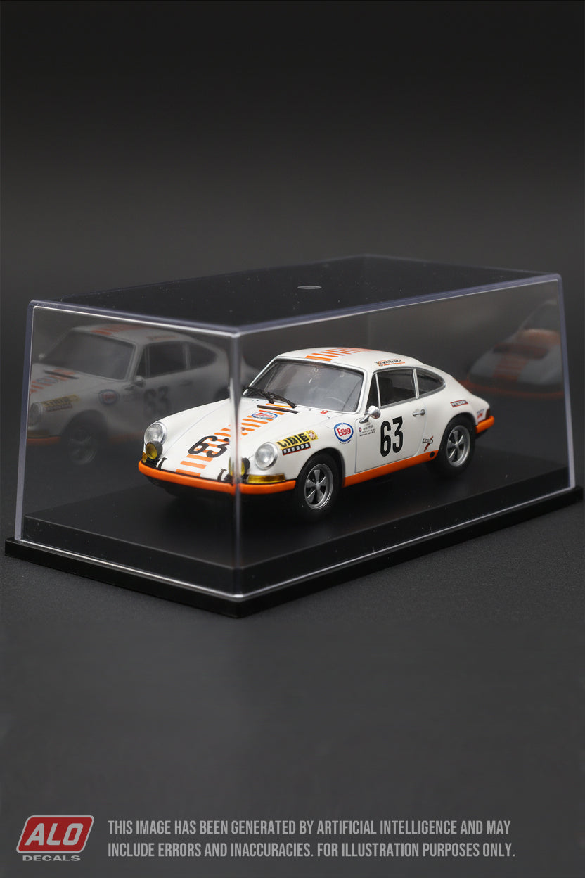 1971 LE MANS 24 HOURS #63 PORSCHE 911 RAYMOND TOUROUL/ANDRE ANSELME 1:43, 1:24 DECALS