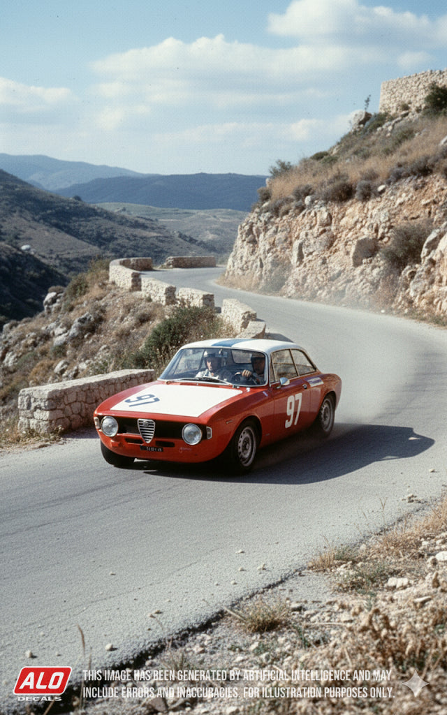 1971 TARGA FLORIO # 97 ALFA ROMEO GIULIA SPRINT GIOVANNI RIZZO/STEFANO ALONGI 1:43 DECALS