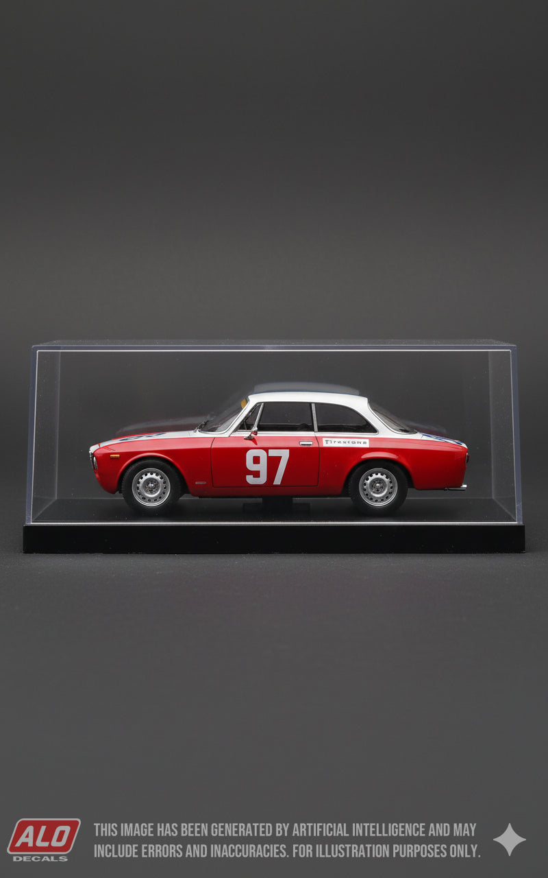 1971 TARGA FLORIO # 97 ALFA ROMEO GIULIA SPRINT GIOVANNI RIZZO/STEFANO ALONGI 1:43 DECALS