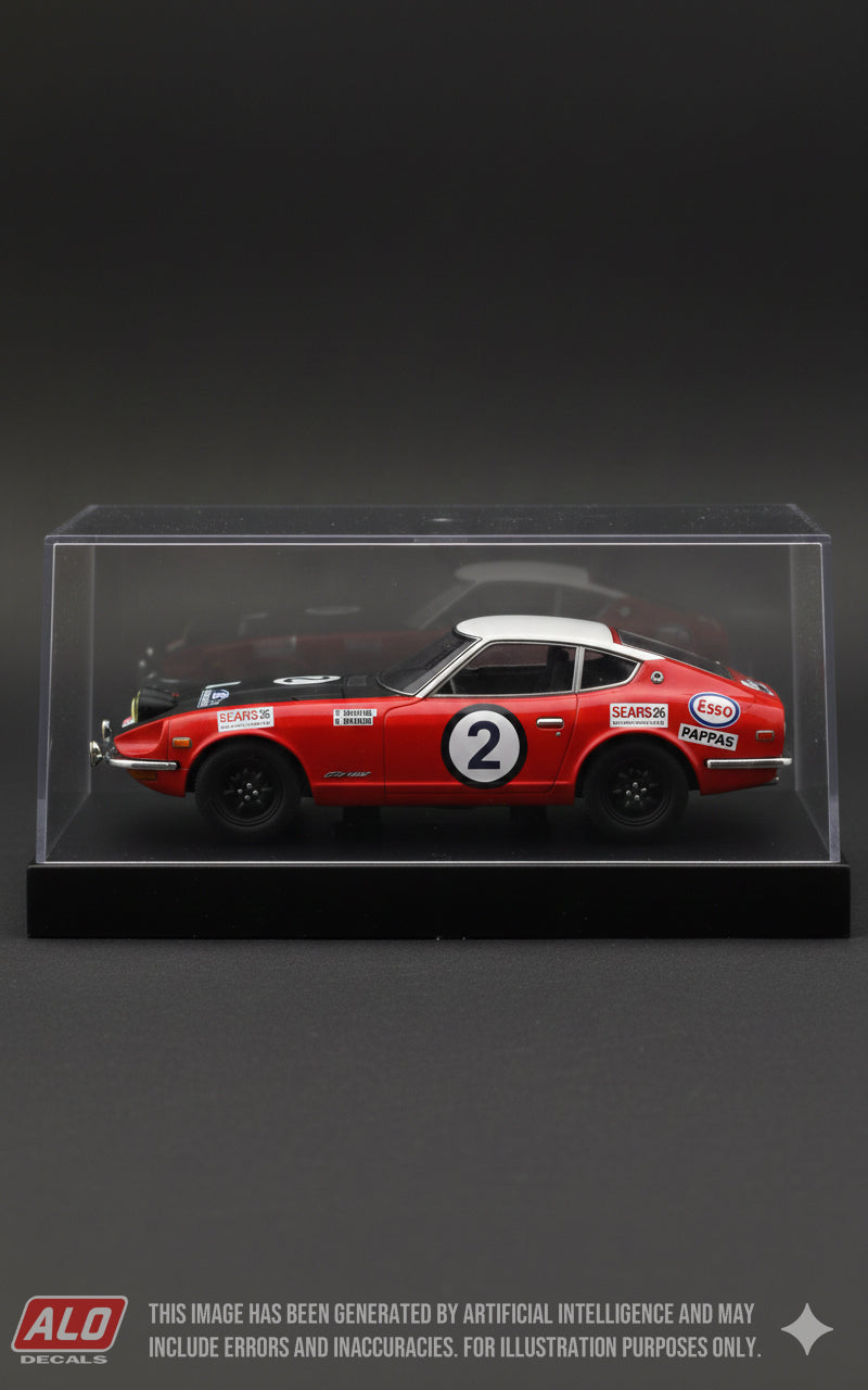 1972 ACROPOLIS RALLYE #2 DATSUN 240Z SHEKHAR MEHTA/PAUL EASTER 1:43 DECALS
