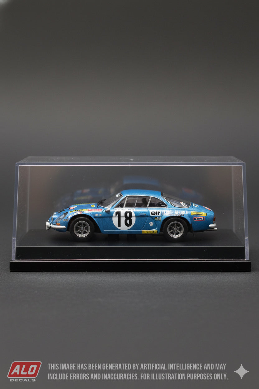 1973 MONTE CARLO RALLY # 18 ALPINE A110 JEAN-CLAUDE ANDRUET/"BICHE" 1:43 DECALS