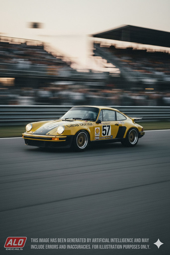 1975 LE MANS 24 HOURS #57 PORSCHE 911 JOHN RULON-MILLER/TOM WAUGH/SERGE GODARD 1:43 DECALS