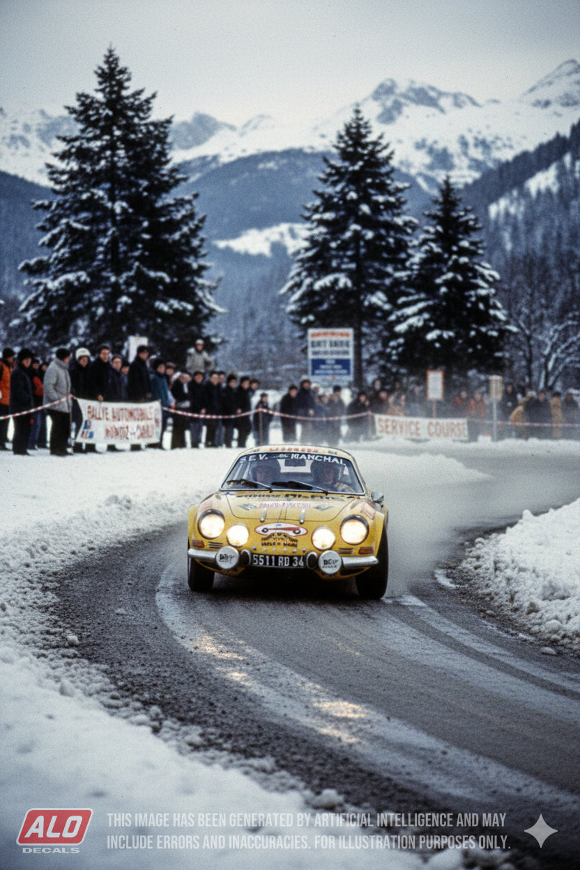 1977 MONTE CARLO RALLY # 98 ALPINE A110 CHRISTIAN NAHON/JEAN-LOUIS ALRIC 1:43 DECALS