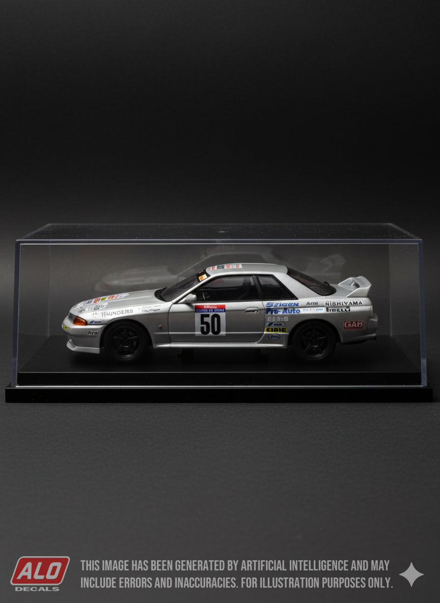 1990 TOUR DE CORSE #50 NISSAN SKYLINE GT-R HIROSHI NISHIYAMA/MASAHIRO NAGAYAMA 1:43, 1:32 DECALS