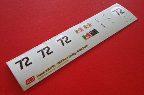 1962 PECO TROPHY, BRANDS HATCH #72 FERRARI 250 GTO COLIN DAVIS 1:43, 1:18 DECALS