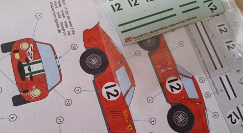 1962 PARIS 1000 KMS #12 FERRARI 250 GTO KALMAN VON CSAZY/HUBER 1:43, 1:24, 1:18 DECALS