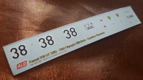 1964 OLYMPIA HILLCLIMB #38 FERRARI 250 GT SWB GÜNTHER PLACHETA 1:43, 1:24, 1:18 DECALS