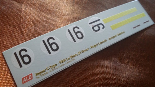 1954 LE MANS 24 HOURS #16 JAGUAR C-TYPE ROGER LAURENT/JACQUES SWATERS 1:43 DECALS