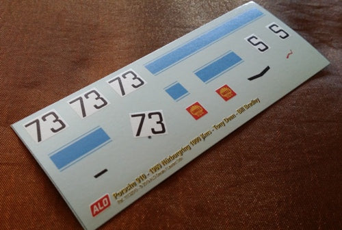 1969 NÜRBURGRING 1000 KMS # 73 PORSCHE 910 TONY DEAN/BILL BRADLEY 1:43 DECALS