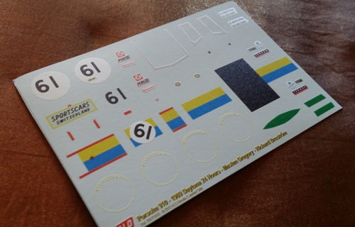 1969 DAYTONA 24 HOURS #61 PORSCHE 910 MASTEN GREGORY/RICHARD BROSTRÖM 1:43, 1:32 DECALS