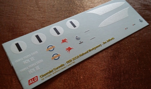 1959 MONTGOMERY SCCA NATIONAL #1 CHEVROLET CORVETTE JIM JEFFORDS 1:43, 1:24 DECALS