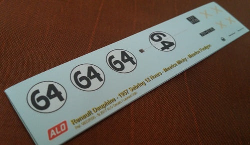 1957 SEBRING 12 HOURS #64 RENAULT DAUPHINE MAURICE MICHY/MAURICE FOULGOC 1:43, 1:32 DECALS