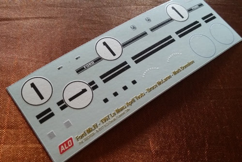 1967 LE MANS APRIL TESTS # 1 FORD MK.IV BRUCE MCLAREN/MARK DONOHUE 1:43 DECALS