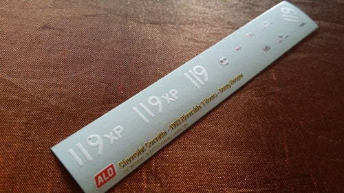 1962 RIVERSIDE 3 HOURS #119 CHEVROLET CORVETTE DOUG HOOPER 1:43, 1:24 DECALS