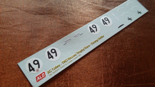 1963 NASSAU TROPHY #49 AC COBRA GEORGE BUTLER 1:43 DECALS