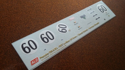 1957 LE MANS 24 HOURS #60 PORSCHE 550 CLAUDE DUBOIS/GEORGES HACQUIN 1:43, 1:32 DECALS