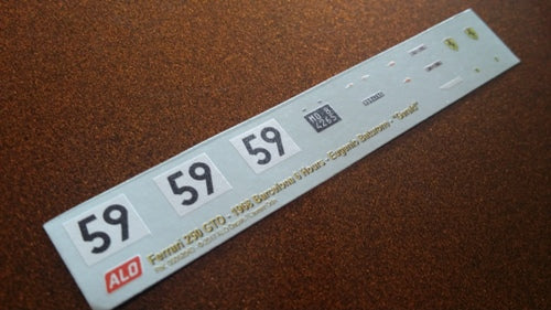 1968 BARCELONA 6 HOURS #59 FERRARI 250 GTO EUGENIO BATURONE/"GERALD" 1:43, 1:24, 1:18 DECALS